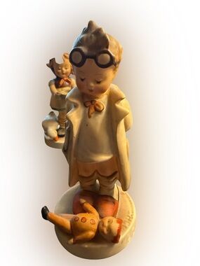 Vintage Goebel Hummel “Little Doctor” Figurine Boy w/ Glasses Doll Germany